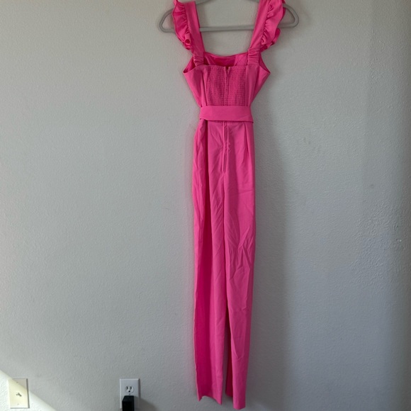 Lilly Pulitzer Eppley Neon Pink Jumpsuit Barbie Sleeveless Size XS 00 $228 - Picture 6 of 15